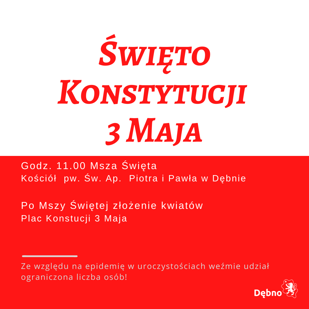 Powiększ baner biało czerwona flaga z npisem Święto Konstytucji 3 Maja