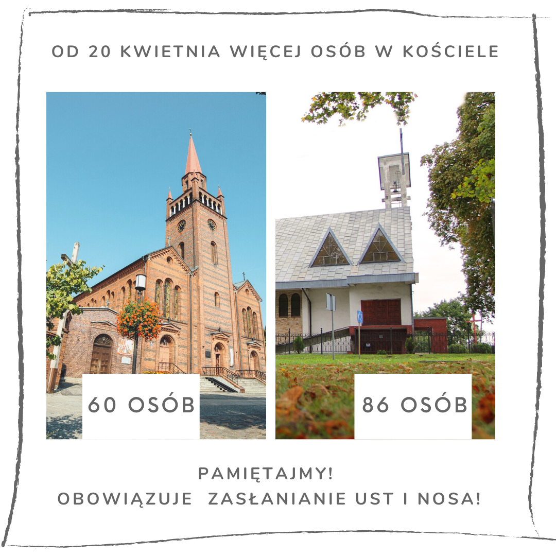 Powiększ grafikę. Na zdjęciach kościoły z podaną liczbą osób