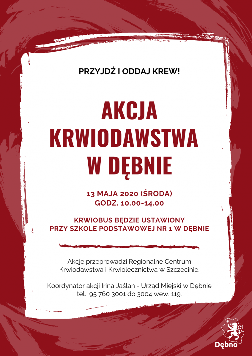 Plakat akcja kwiodawstwa w Dębnie