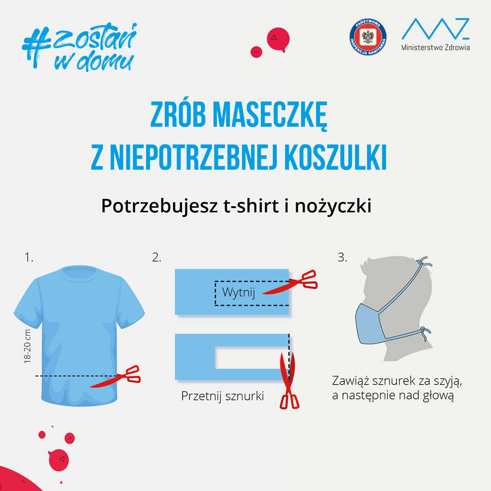 Instrukcja jak zrobić maseczkę z koszulki