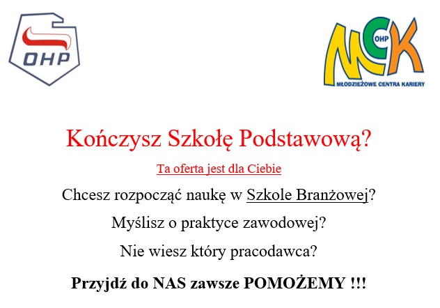 Powiększ napis logo OHP MCK i treść podana w informacji