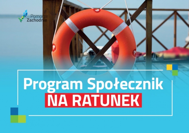 Powiększ baner. Koło ratunkowe u napis Program społecznik na ratunek 
