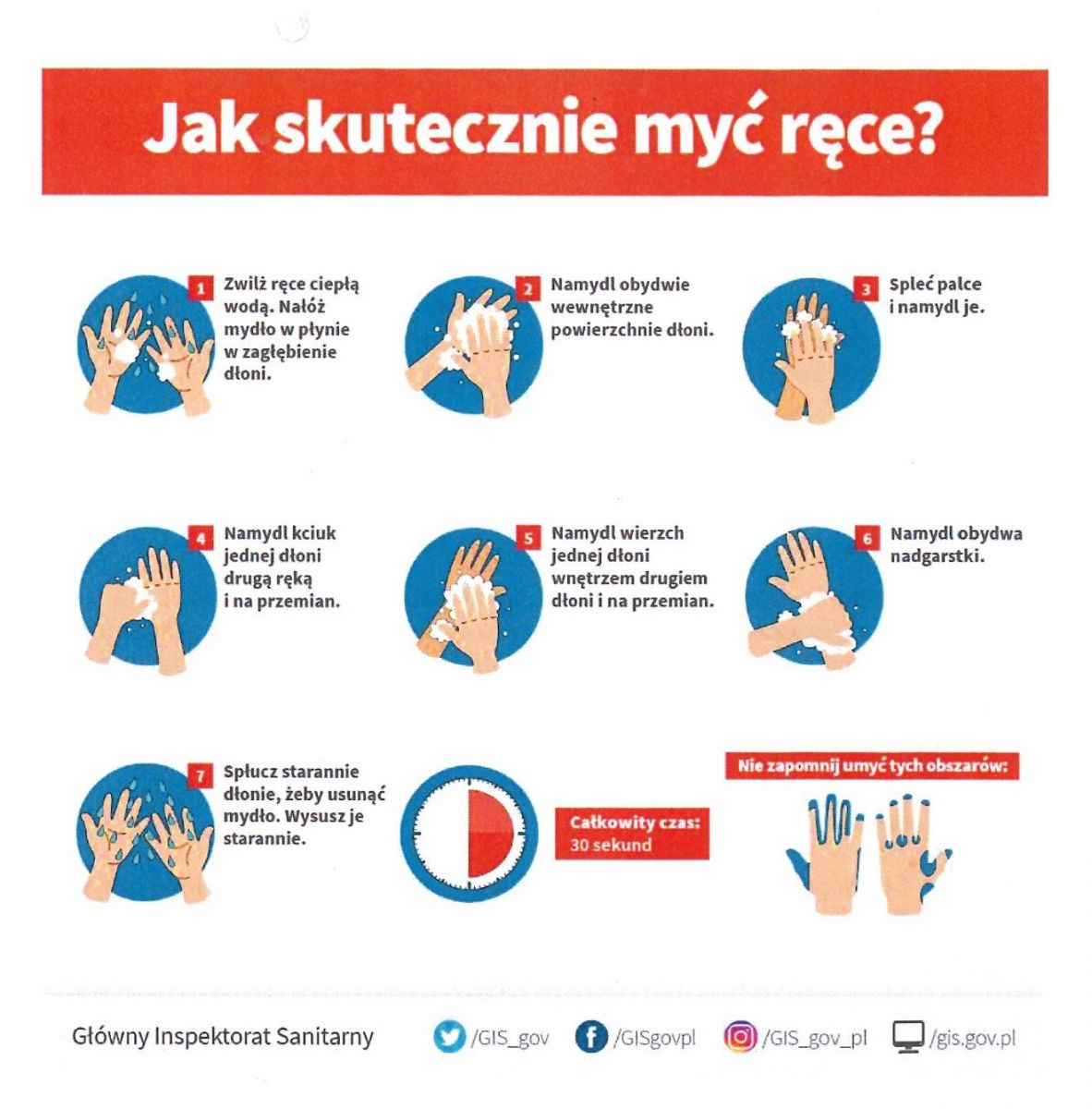 Powiększ Instrukcja jak prawidłowo myć ręce