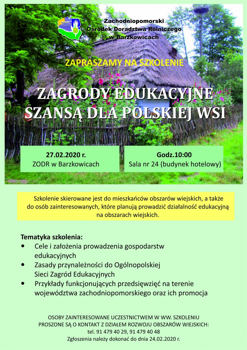 Powiększ plakat informujacy o szkoleniu