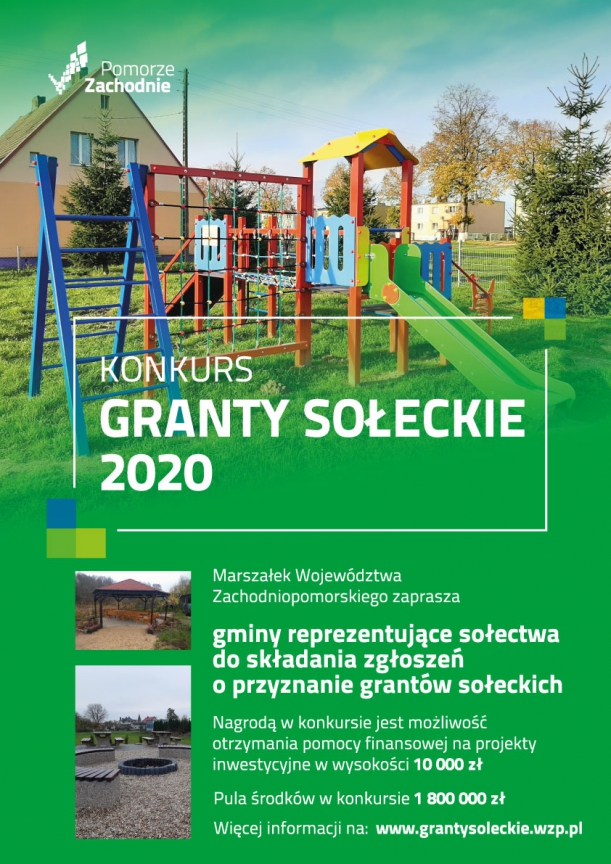 Plakat promujacy konkurs granty sołeckie