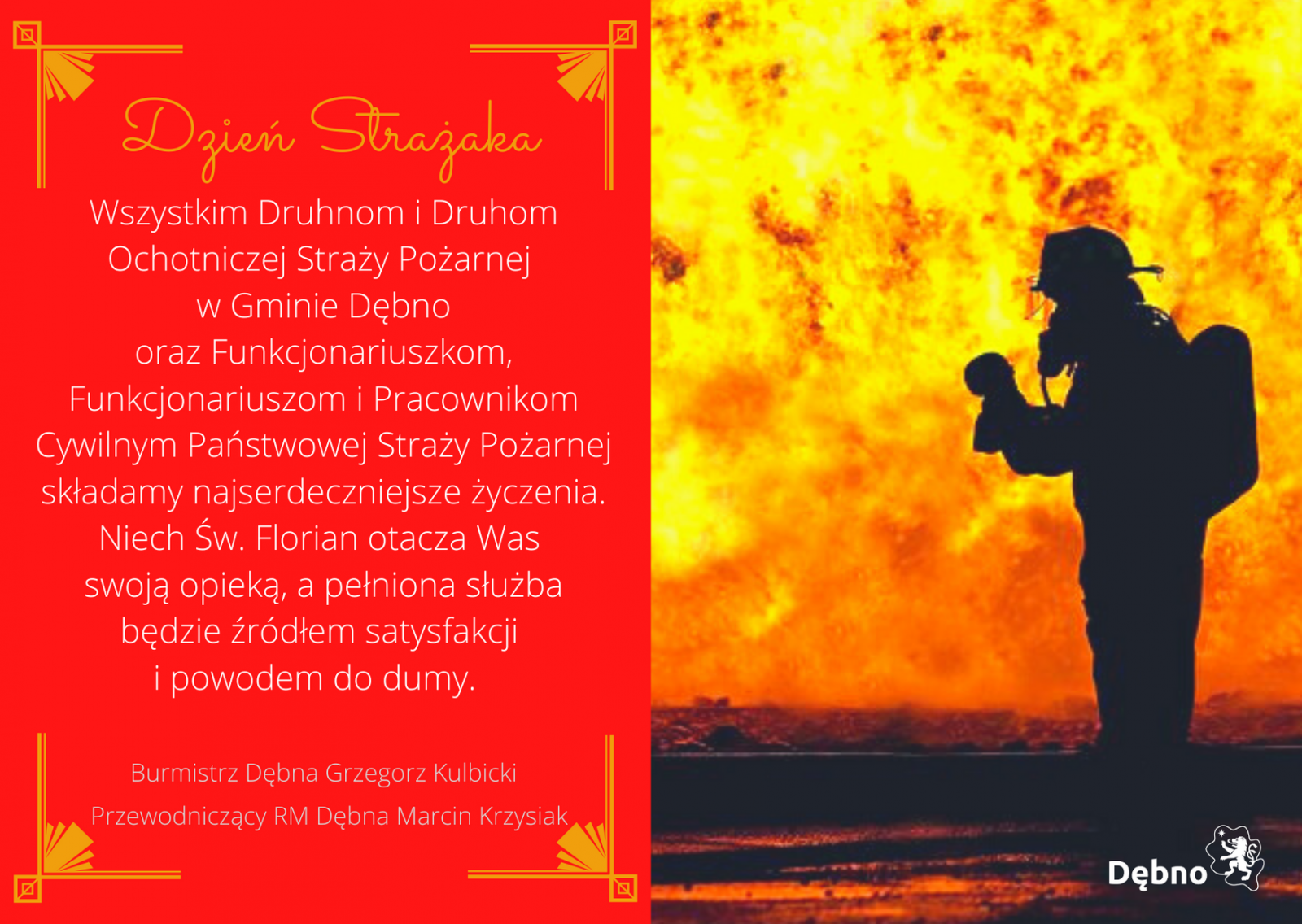 Powiększ kartkę z życzeniami z okazji Dnia Strażaka