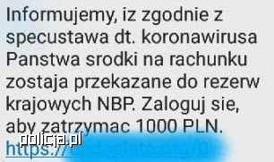Powiększ zrzut treści jednego z oszustw.