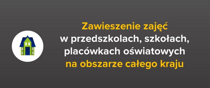 Powiększ baner na szarym tle napis zawieszenie zajęć w przedszkolach...