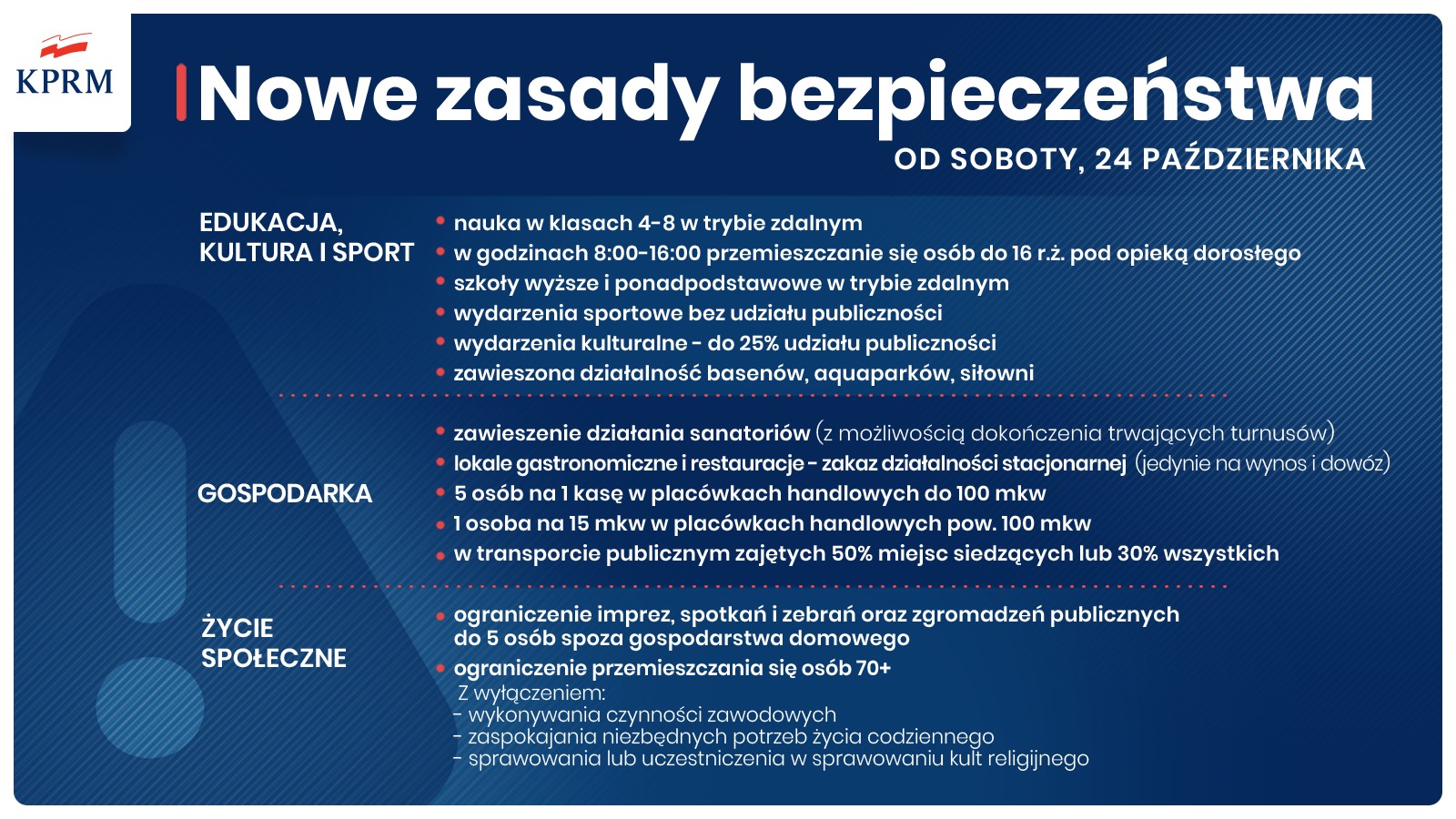 Powiększ baner nowe zasady bezpieczeństwa. Pełna treść w informacji
