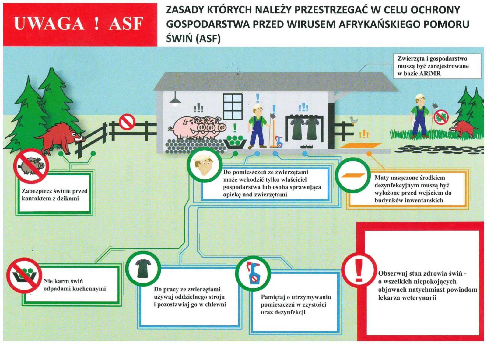Powiększ ulotkę Zasady bioasekuracji. pełna treść w informacji
