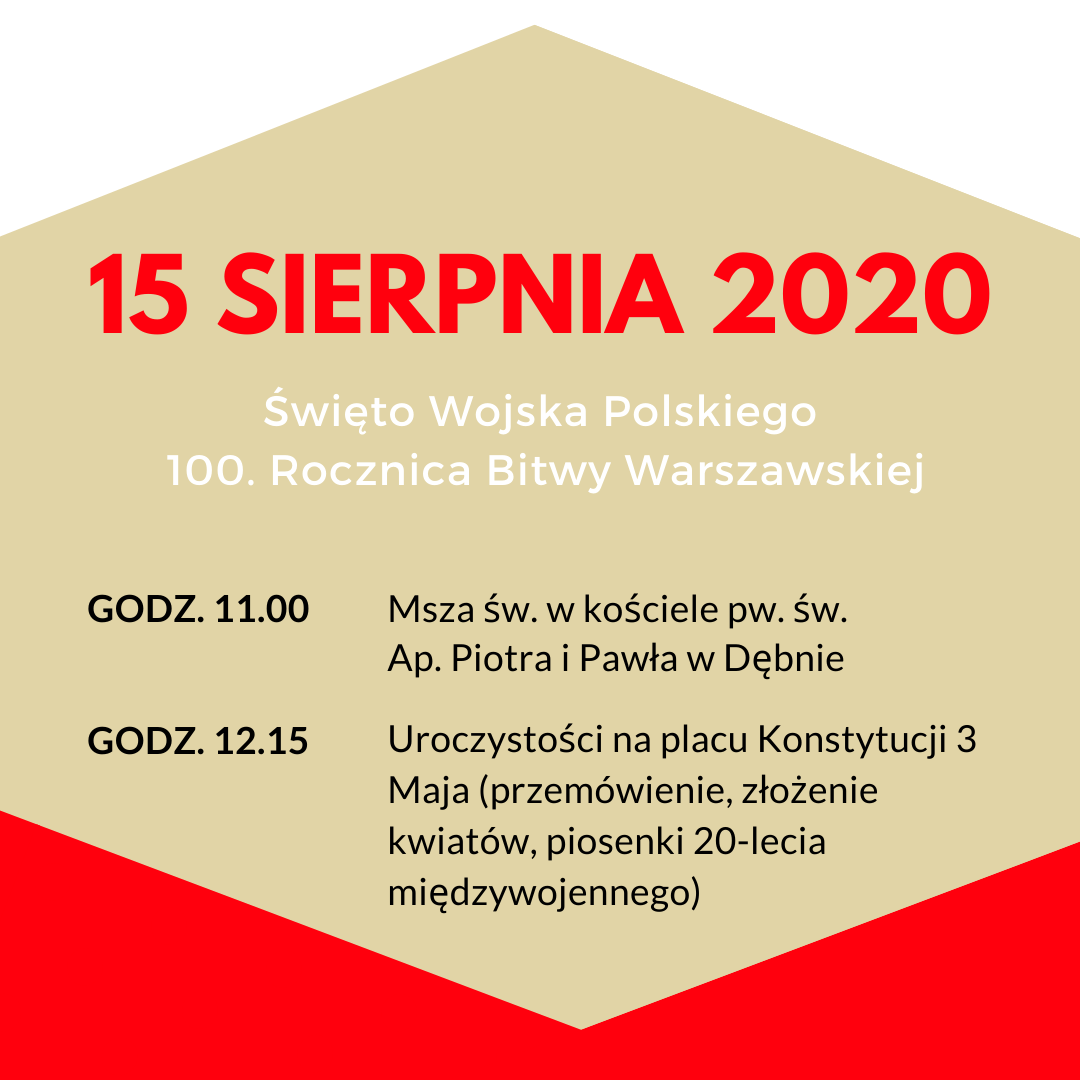 Powiększ grafikę 15 sierpnia. Pełna treść w informacji. 