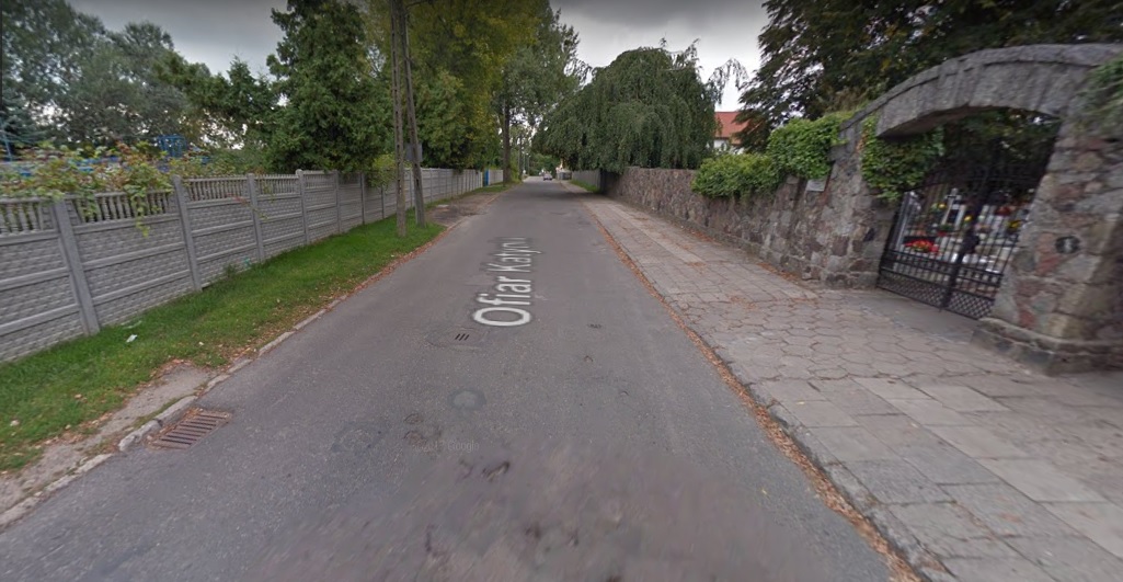 Powiększ zdjęcie. Odcinek Ofiar Katynia, który bedzie zamknięty. Źródło. googlemaps
