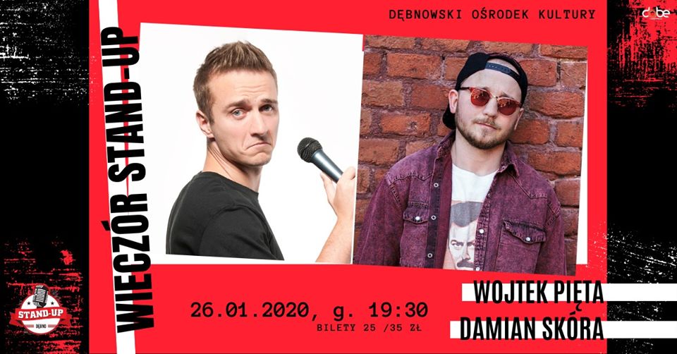 Powiększ baner promujący stand-up. pełna treść w informacji