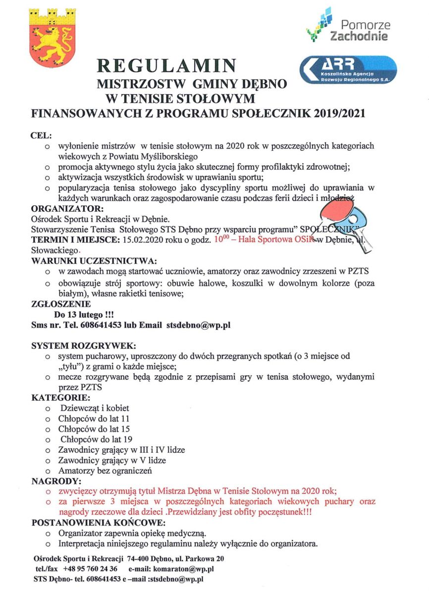 Powiększ regulamin imprezy