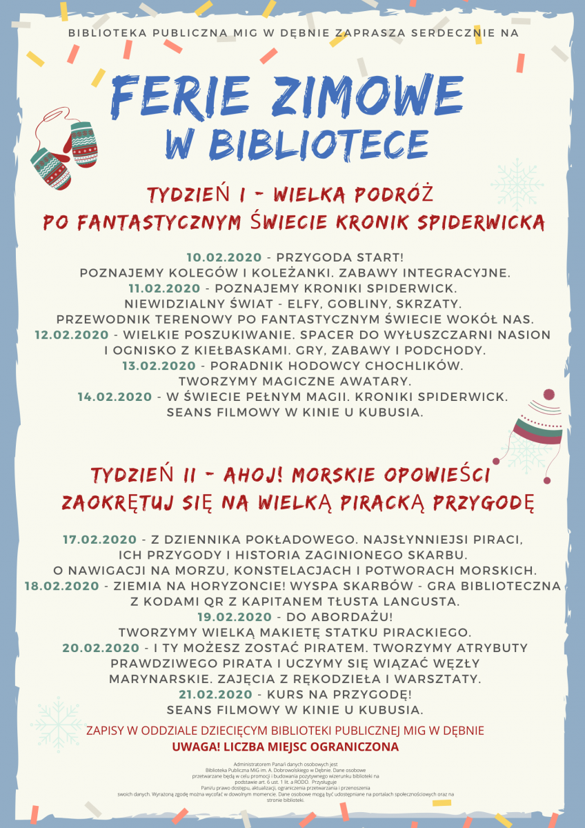 Powiększ plakat promujący ferie. Pełna treść w informacji 