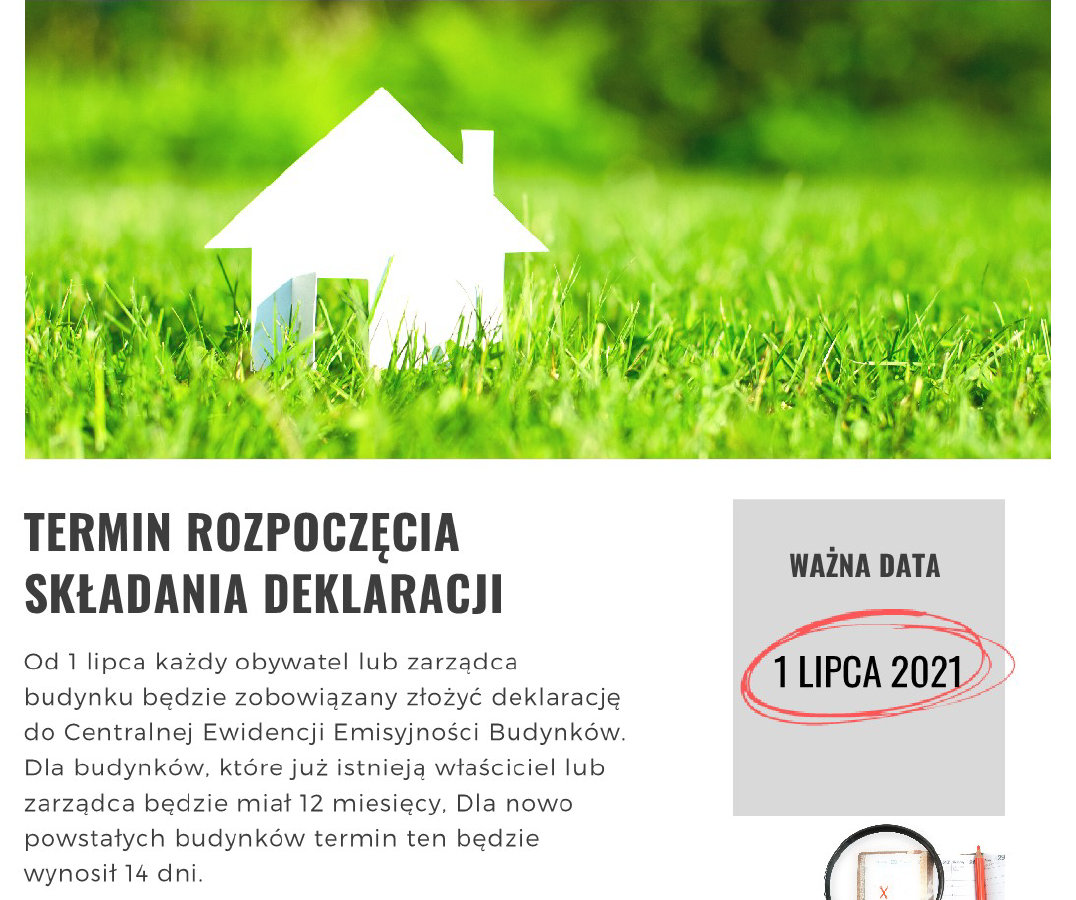 Powieksz grafikę, biały domek na zielonej trawce, termin rozpoczęcia składania deklaracji
