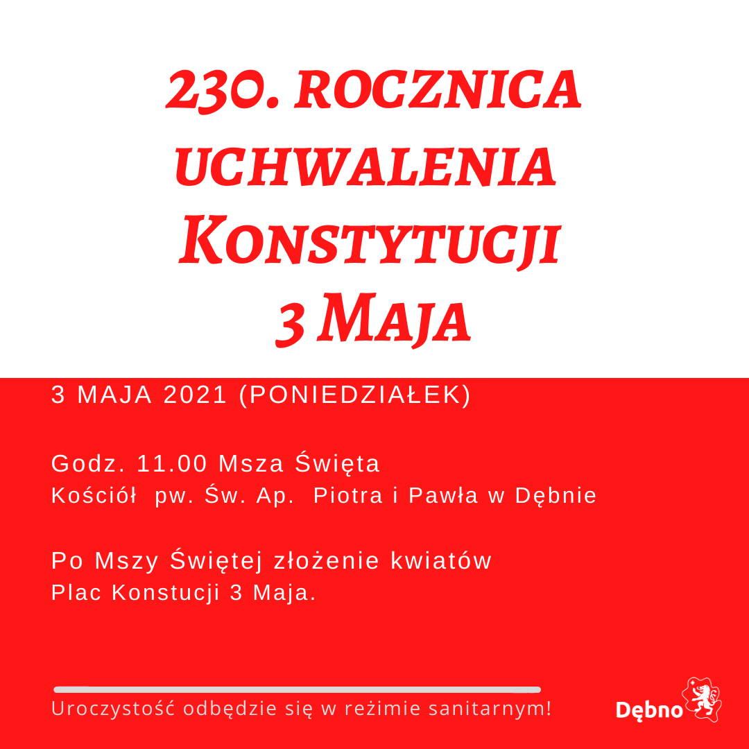 Powiększ grafikę biało czerwona flaga z programem obchodów. Pełna treść w informacji