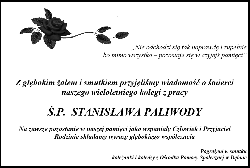 Powiększ kondolencje. pełna treść w informacji