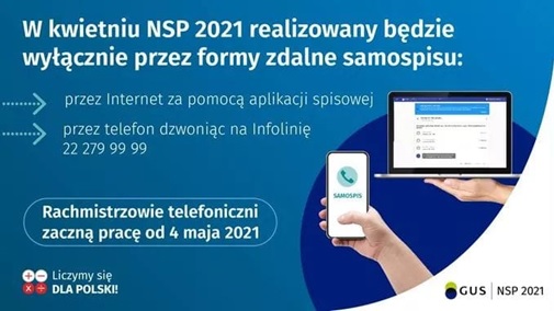 W kwietniu NSP realizowany będzie wyłącznie przez formy zdalne samospisu 