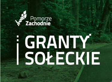 Grafika logo Pomorze Zachodnie. napis Granty sołeckie 