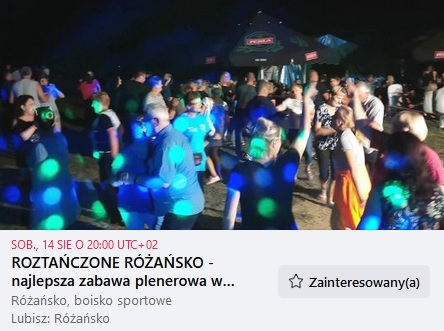 Powiększ baner z tańczącymi ludźmi i datą imprezy. Pełny opis w informacji