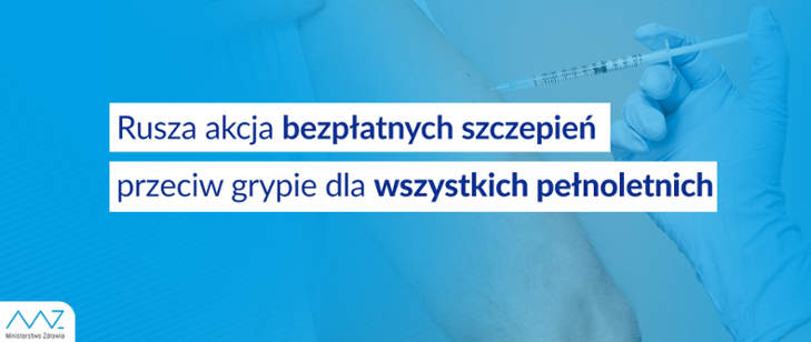 Powiększ niebieski baner. Rusza akcja bezpłatnych szczepień przeciw grypie 