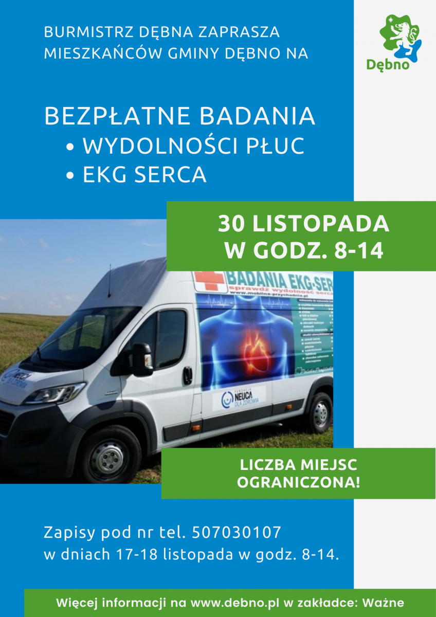 Powiększ plakat informujący o badaniach. pełna treść w informacji 