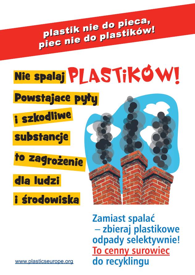Powiększ plakat. plastik nie do pieca, piec nie do plastików