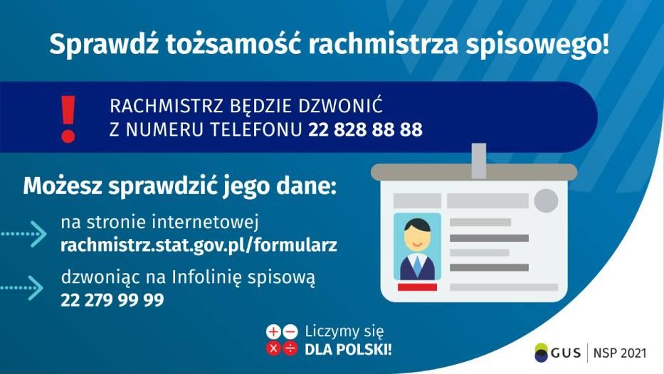 Powiększ baner informujący jak spradzic rachmistrza. Pełna treść w informacji