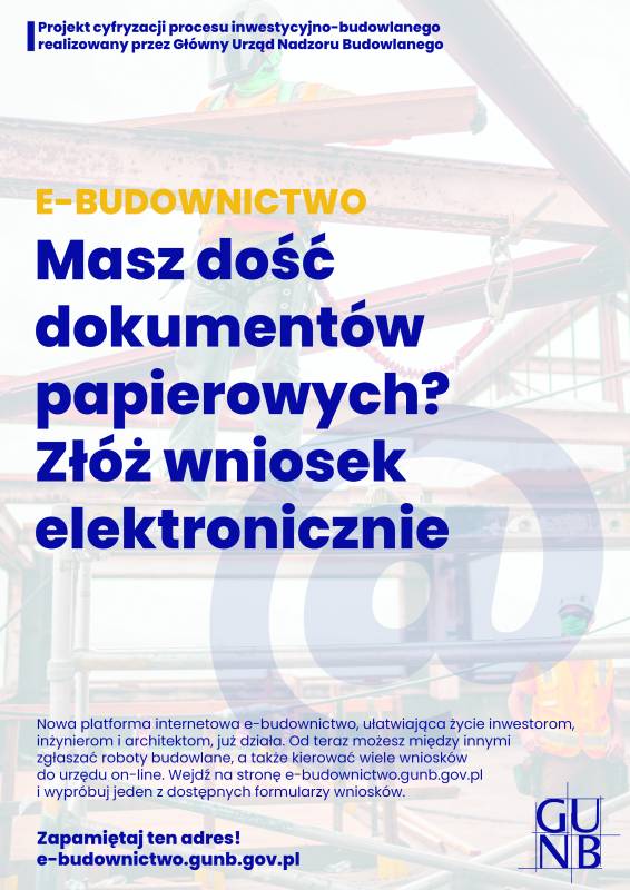 Powiększ grafikę E-budownictwo, masz dość dokumentów papierowych? Złóż wniosek elektronicznie