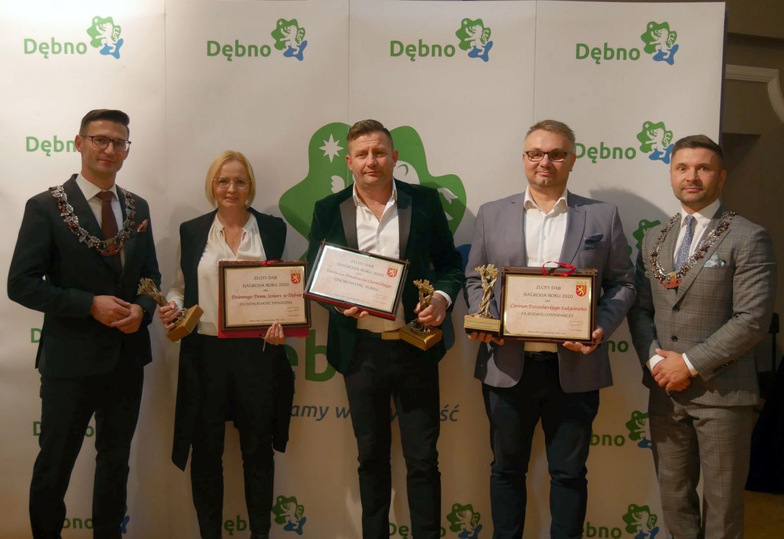 Od lewej: burmistrz G. Gulbicki, M. Zagórska, A. Ciesielski, K. Łukasiewcz, M. Krzysiak