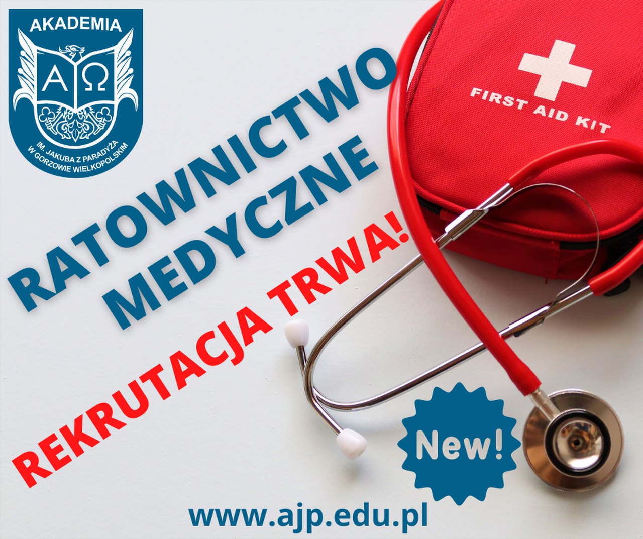 Powiększ zdjęcie. Baner ratownictwo medyczne rekrutacja trwa. 
