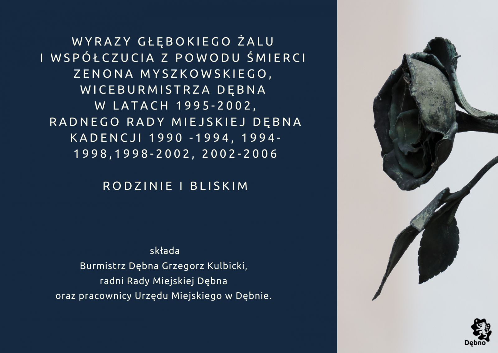 Powiększ grafikę żałobną. Pełna treść w informacji 