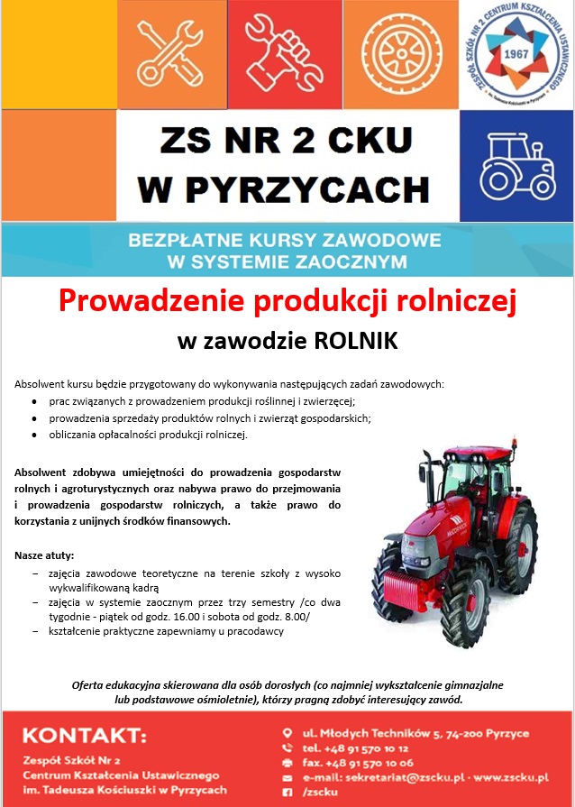 Powiększ plakat informujący o kursie. Pełna treść w informacji. 