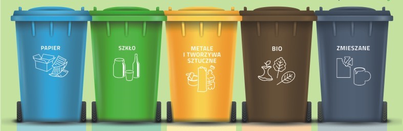 Powiększ zdjęcie. Pięć kolorowych pojemników 