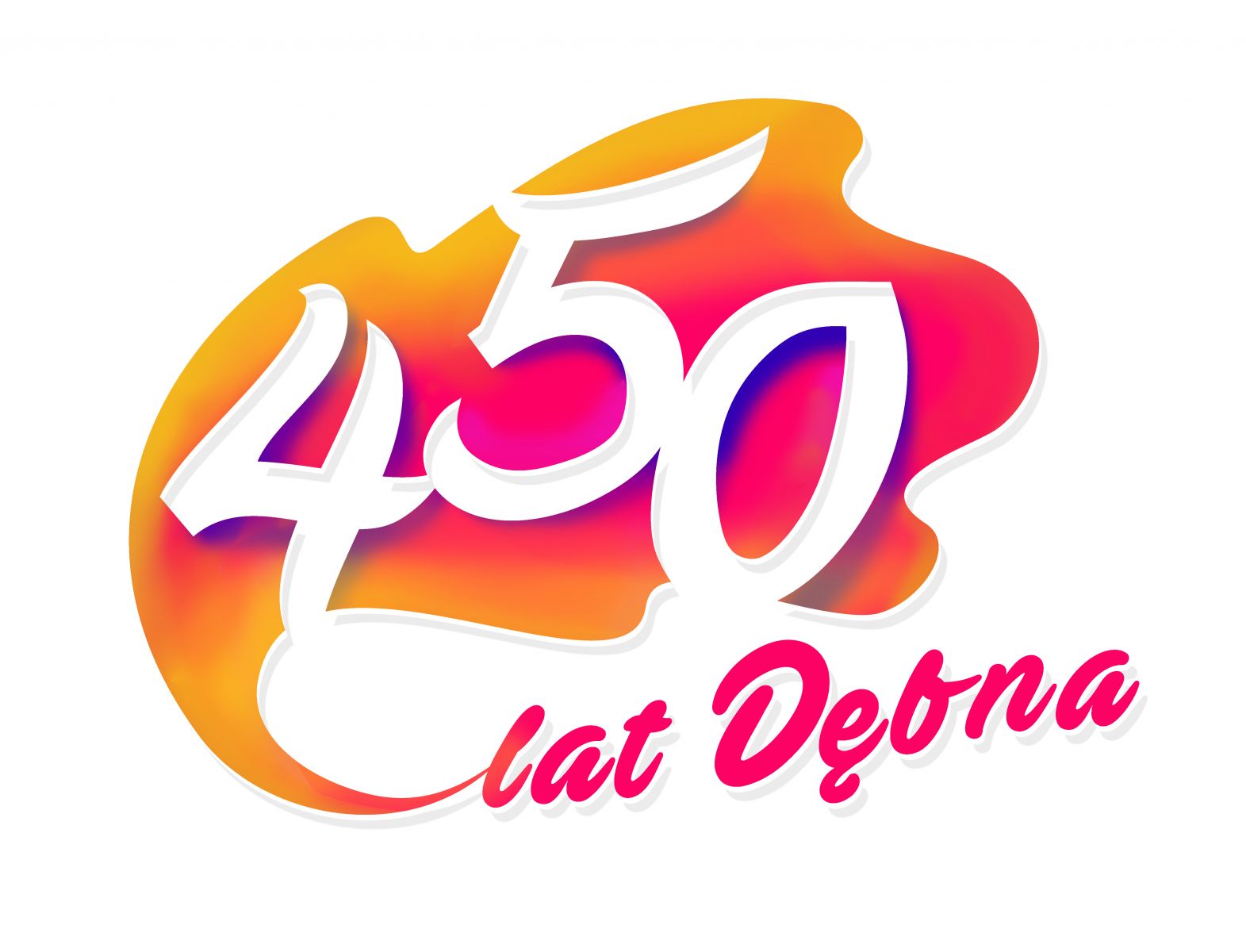 Powiększ logo promocyjne 450 lat Dębna żółto- czerwone. 
