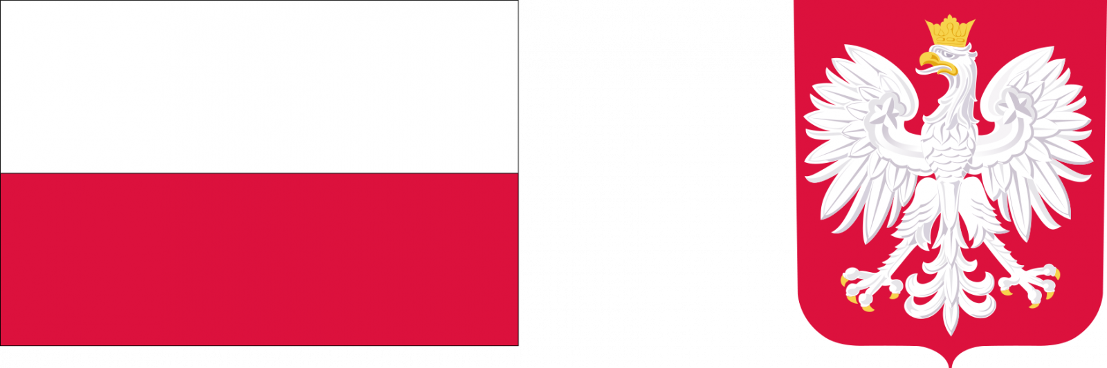 Powiększ logotypy. Polska flaga i godło