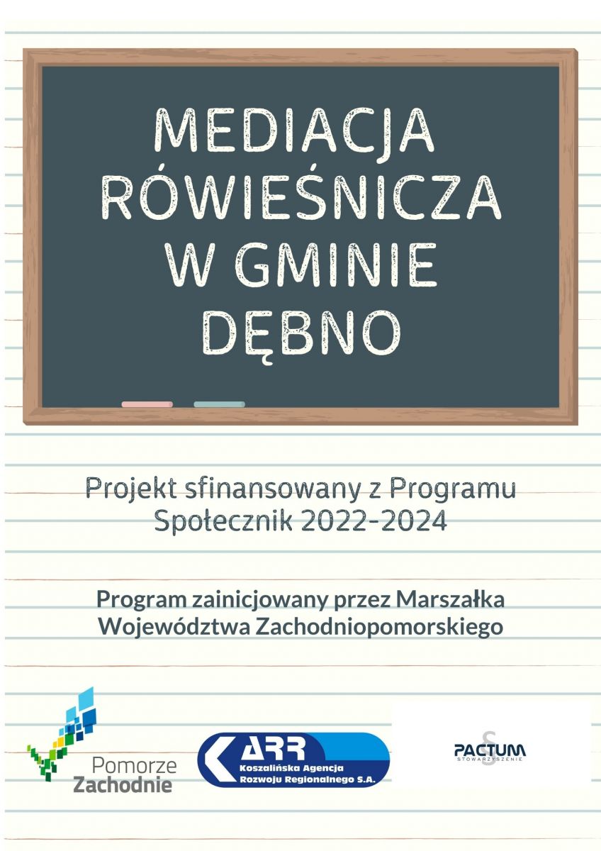 Powiększ plakat mediacej rówieśnicze. Pełna treść w informacji