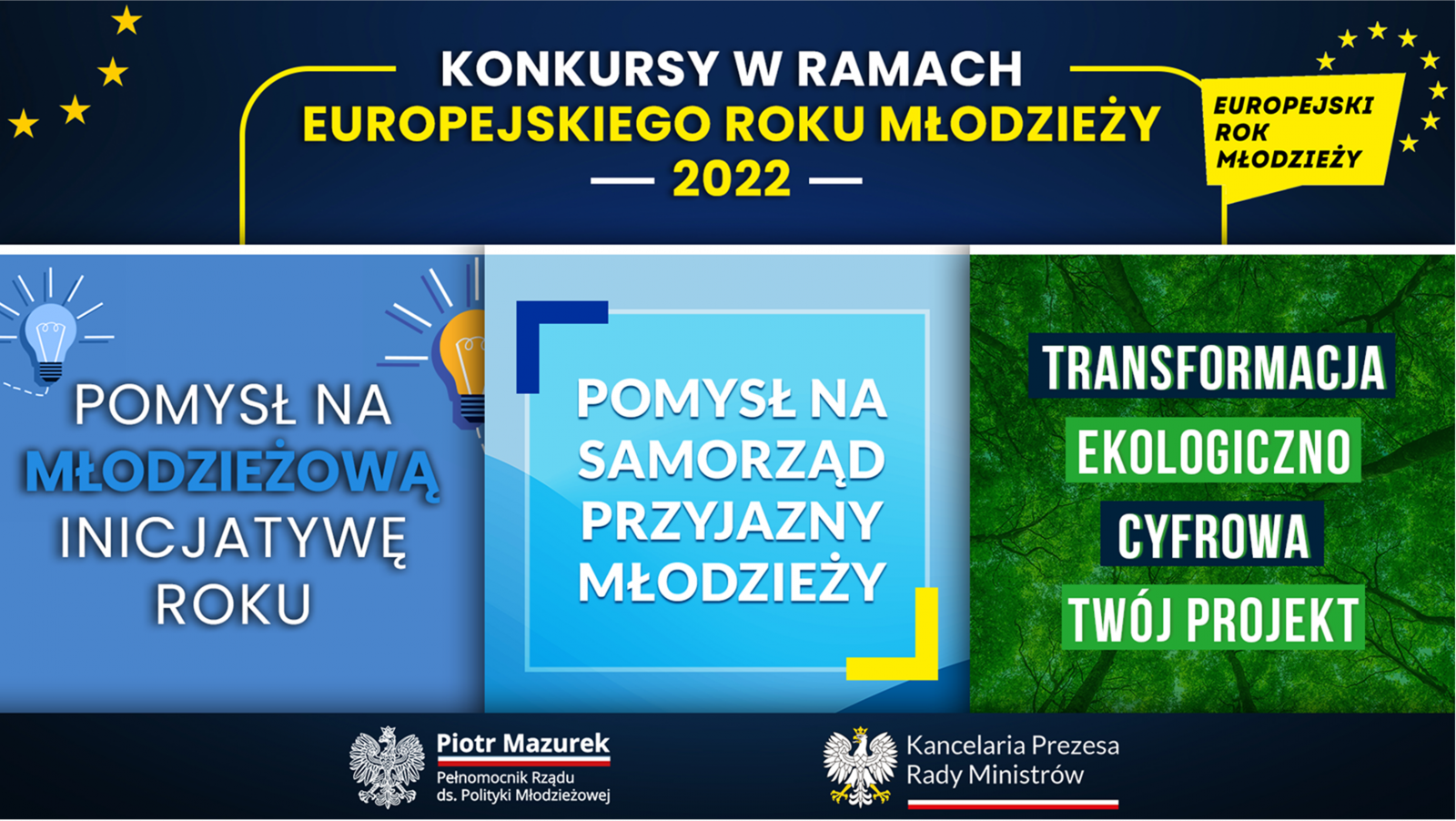 Powiększ grafikę, Reklama trzech konkursów. 