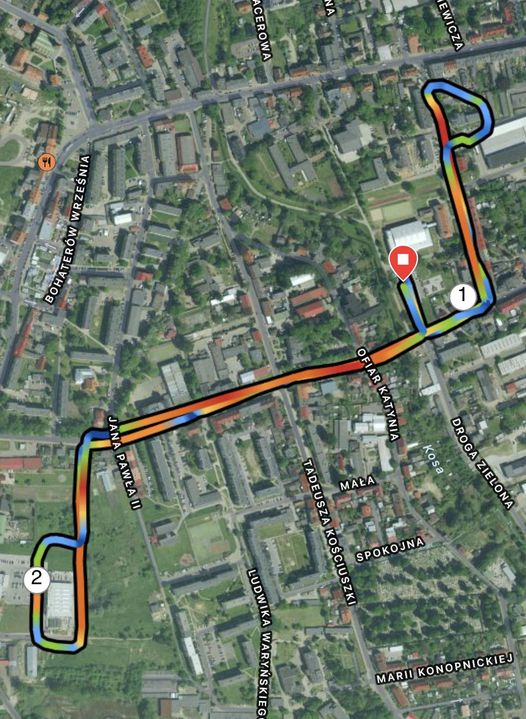 Trasa biegu. Opis trasy w informacji