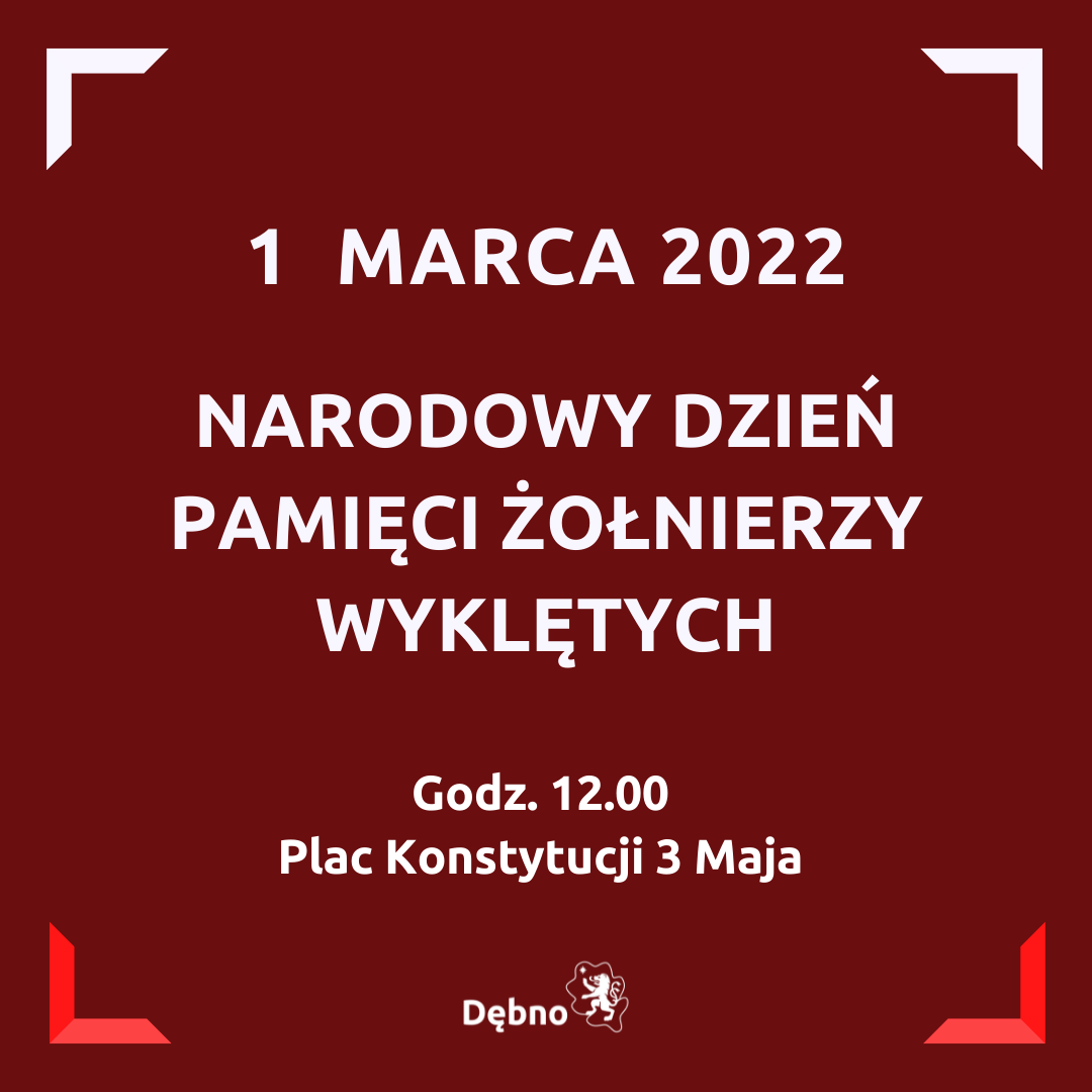 Powiększ grafikę 1 marca 2022 Narodowy Dzień Pamięci Zołnierzy Wyklętych