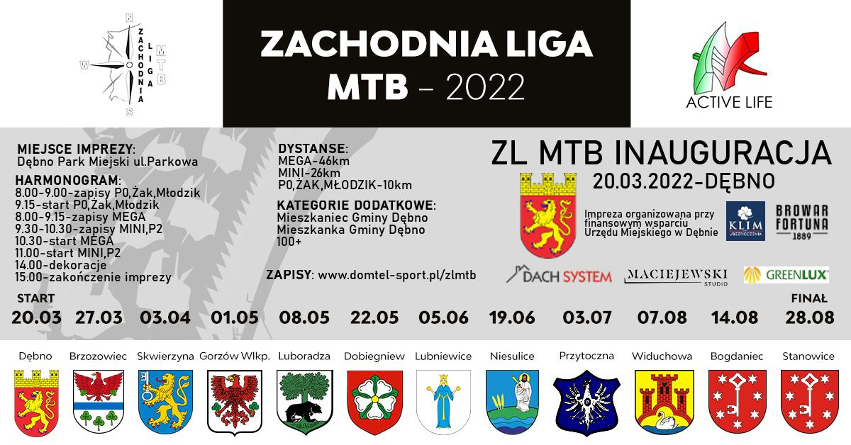 Powiększ plakat Zachodnia Liga MTB 2022. Pełna treść w informacji