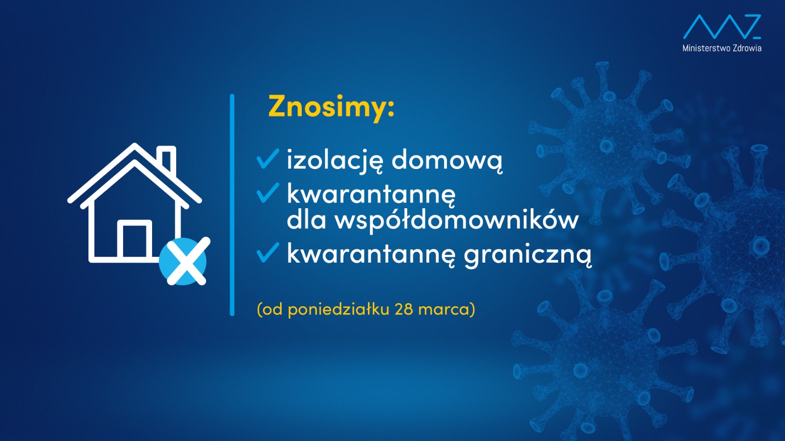 Baner o izolacji i kwarantannie