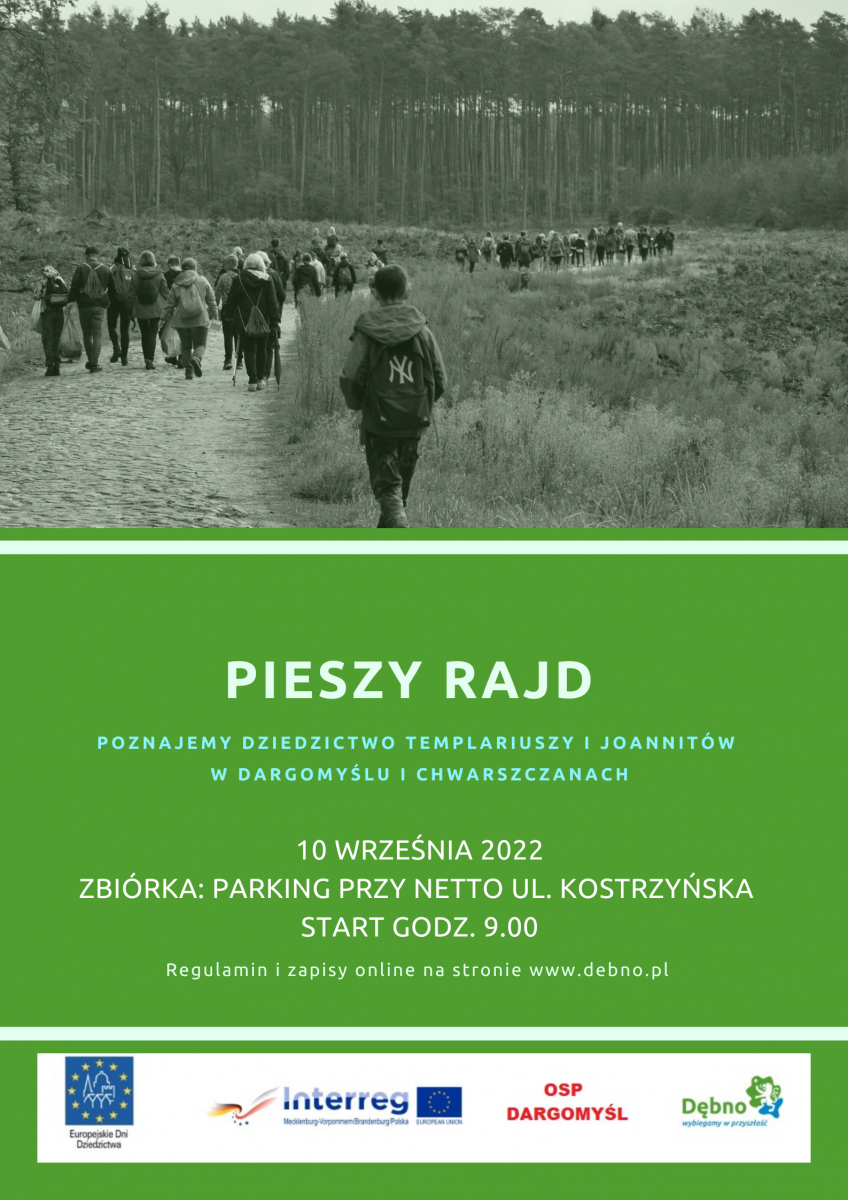 Powiększ plakat promujący rajd pieszy.