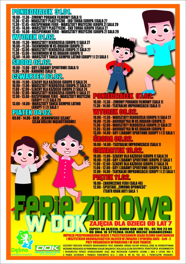 Powiększ plakat promujący ferie. Pełna treść w informacji