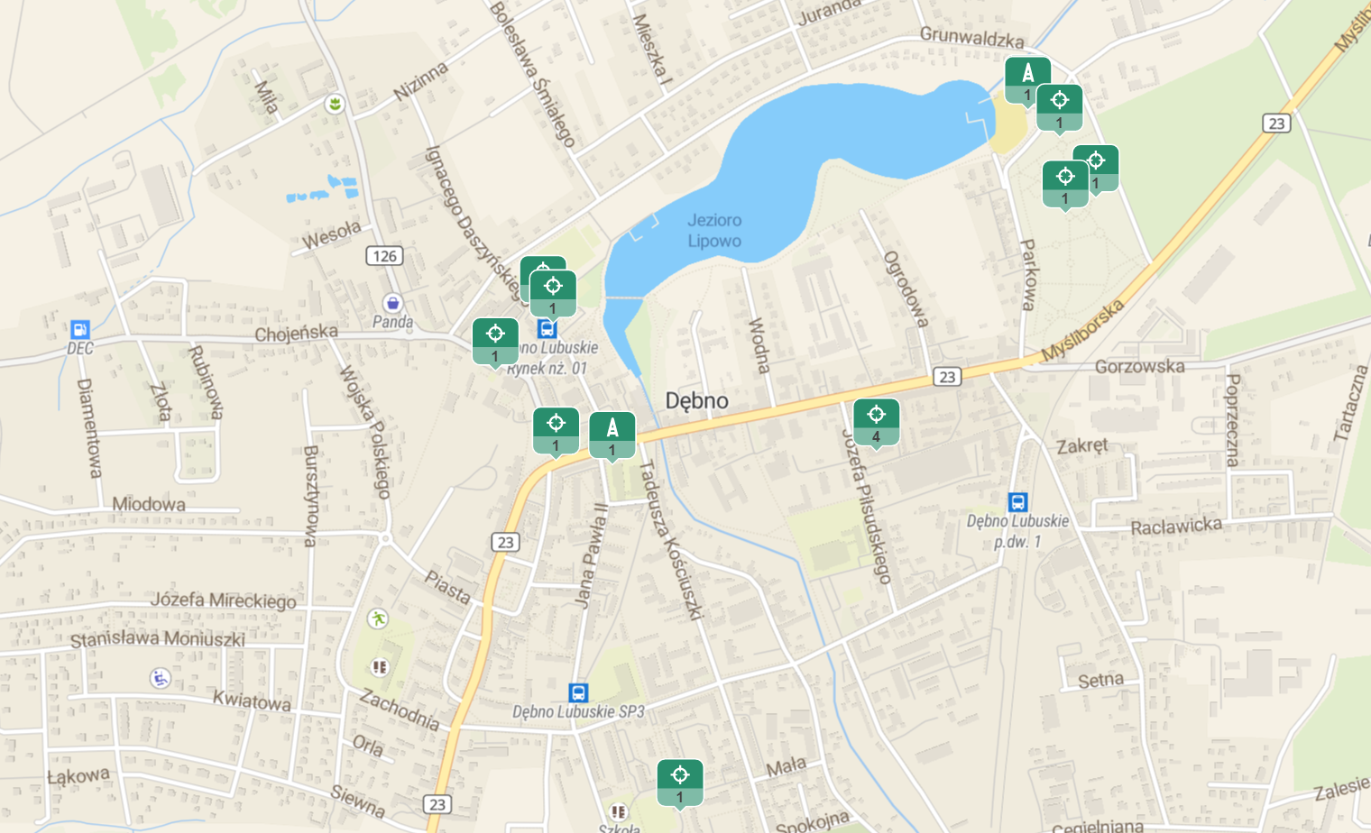 Mapka z lokalizacją punktów dostępu