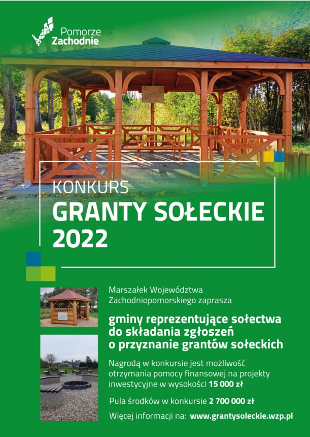 Powiększ plakat konkursu granty sołeckie. Pełna treść w informacji