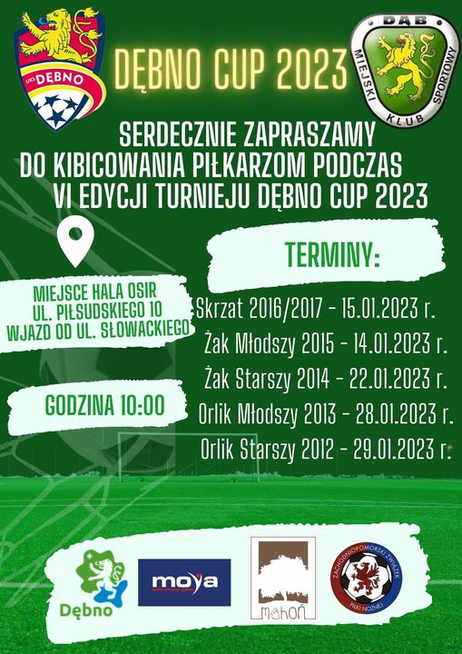Powiększ plakat Dębno cup.Pełna treść w informacji