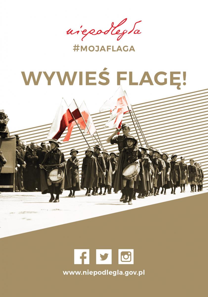 Powiększ plakat zachęcający do wywieszenie flagi Polski