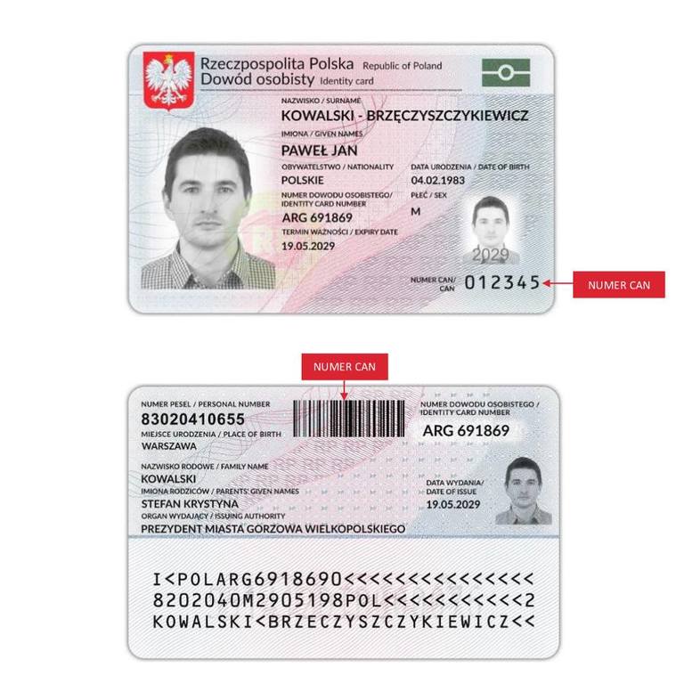 Powiększ nowy wzór dowodów